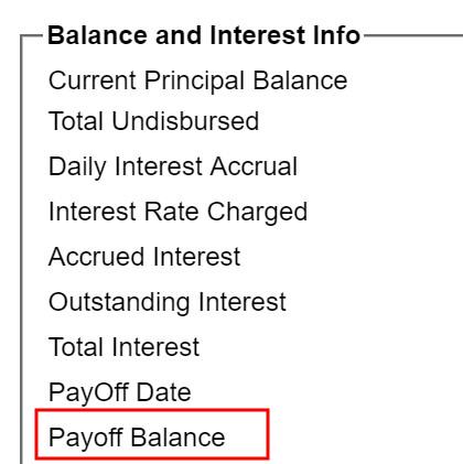 eidl payoff balance