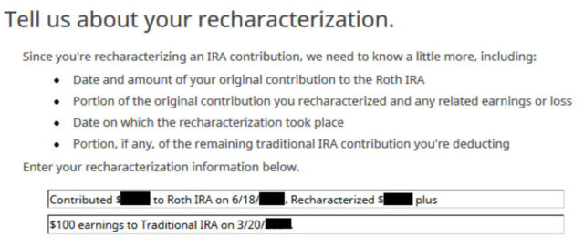 Split-Year Backdoor Roth IRA in H&R Block, Year 1