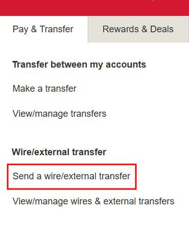 send external transfer