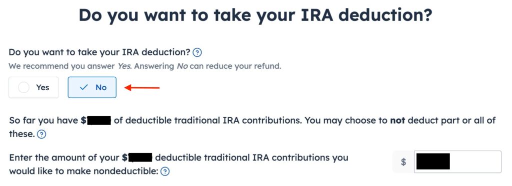 Decline IRA deduction